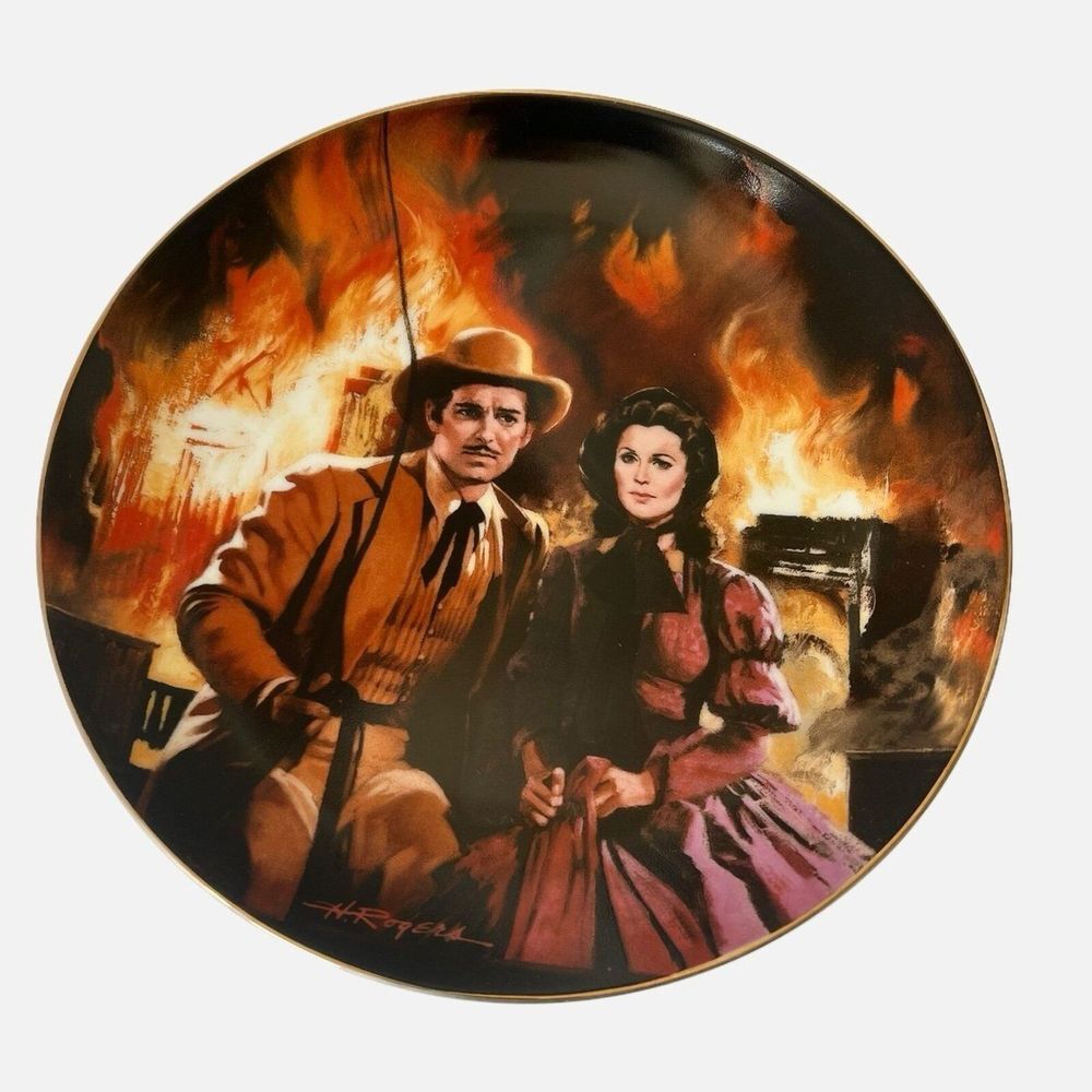 Bradford Exchange GONE WITH THE WIND Collector Plate The Burning of Atlanta 1988